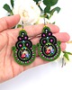kolczyki soutache Lira kolczyki sutasz etniczne kolorowe z kwiatami 1