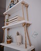 półki Połka wisząca na linach jutowych biała 3