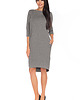 sukienki midi damskie Sukienka tuba z kieszeniami, Halina, szary 1