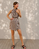 spódnice mini Stripes / kopertowa spódnica wiskozowo-lniana 1