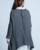 swetry damskie  Bawełniany oversizowy asymetryczny sweter na wiosnę i lato F1851 Szary UNI 2