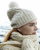 czapki damskie Zestaw CZAPKA + SZALIK + RĘKAWICZKI -  100% wełna Merino - Kremowy 3