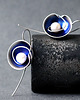 kolczyki wire wrapping Niebieskie kolczyki srebrne z perłą 5