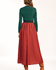 spódnice midi Marszczona ceglana spódnica maxi 2
