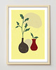 plakaty Plakat Boho Kwiaty w Wazonach  Żółty 1