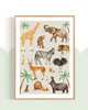 obrazy i plakaty PLAKAT do pokoju dziecka, zwierzęta Afryki, safari ilustracja 7