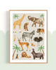 obrazy i plakaty do pokoju dziecięcego PLAKAT do pokoju dziecka, zwierzęta Afryki, safari ilustracja 7