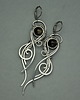 kolczyki wire wrapping Długie kolczyki obsydian złocisty wire wrapping 4