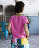 t-shirt damskie Różowy T-shirt Kimonowy 3