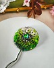 broszki Broszka haftowana Dmuchawiec zielony, Broszka artystyczna 1