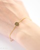 bransoletki złote 16k Gold Plated 2 Holes Small Round Tag Bracelet 2