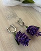 kolczyki z masy plastycznej Kolczyki fioletowe sukulenty, biżuterialawenda, realistyczne kwiaty z glinki 5