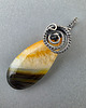 wisiory Darma - wisiorek z agatem i oksydowanym srebrem, wire wrapping 1