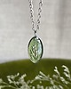 wisiory Srebrna zawieszka jajowata suszone kwiaty zboża zielona 1