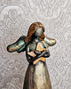 figurki i rzeźby 2 rzeźby anielskie złoto-zielone Anioły Szczęścia i Miłości 4