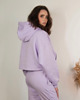 bluza z kapturem damska Lawendowa bluza bawełniana krótka 3