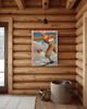 grafiki i ilustracje PLAKAT ZIMA W POLSCE 50X70  RETRO VINTAGE NARTY GÓRY 1