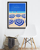 plakaty Sopot - plaża z parasolkami - plakat 50x70 cm 1