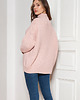 swetry damskie  Sweter oversize z golfem - SWE148 róż 2