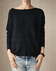 bluza bez kaptura damska Czarna bluza cięta 1