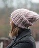 czapki damskie Wełniana gruba czapka zimowa WOOLY pudrowy róż 3