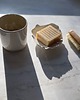 mydelniczki Ceramiczny Zestaw Łazienkowy z Mydelniczką Muszlą z Odpływem Biała Perłowa 4