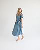 sukienki midi damskie Lniana Sukienka JASMINE DUSTY BLUE 3