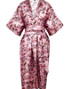 sukienki midi damskie KIMONO długie/ sukienka kopertowa w kwiaty różowa, autorski wzór 100%wiskoza 3