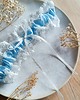 dodatki ślubne Podwiązka ślubna Cyntia niebieska z koronką off white 1