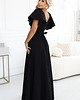 sukienki maxi damskie 694-1 MIRELLA Elegancka rozkloszowana sukienka maxi z cekinami - czarna 3