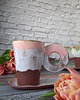 filiżanki Dwie różowe ceramiczne filizanki handmade mała kawa lub double espresso 1