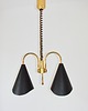 lampy wiszące Lampa wisząca Mid-Century Modern, mosiądz i metal, lata 70., 3