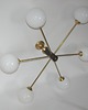 lampy wiszące Żyrandol Stilnovo style lata 60. Mosiądz, szkło i metal 6x E14 Vintage 3