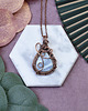 wisiory Miedziany wisiorek wire wrapping z opalem owyhee #515 1