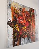 obrazy GNIEW 80x80 cm Akryl na płótnie Duży obraz Abstrakcja do salonu 2