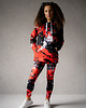 bluza z kapturem damska Damska Bluza Expres Zamek DR.CROW Marble Black Red 2