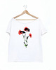t-shirt damskie Maki tusz Oversize Biały 1