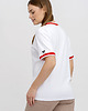 t-shirt damskie T-shirt biały basic  ściągacz (czerwono/różowy) 2