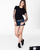 t-shirt damskie Czarny t-shirt z tatuażami Tribal Style 2
