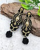 kolczyki soutache Bella eleganckie wieczorowe złoto czarne kolczyki sutasz z kwiatkiem 2