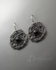 kolczyki wire wrapping Srebrne wianki - diopsyd gwiaździsty 5