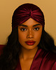 opaski do włosów LE SILQUE Jedwabny turban na włosy  - BURGUNDY 1