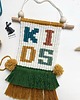 makramy Makrama napis KIDS, LOVE, HOME, 3