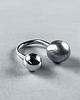 pierścionki srebrne Regulowany pierścionek z kulkami 14 mm i 10 mm 1