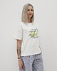 t-shirt damskie Bawełniany t-shirt o swobodnym kroju z modnym printem 1