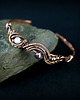bransoletki wire wrapping Miedziana bransoleta z granatem i różowym kwarcem 3