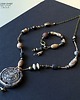 wisiory Wisiorek w kolorach ziemi w stylu boho z ręcznie wypalanej ceramiki handmade 6