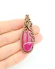 wisiory Wisiorek z różowym agatem  wire wrapping 3