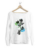 bluza bez kaptura damska Bluszcz Biała bluza cięta 1