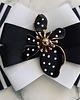 broszki Brosza Black & White z efektowym kwiatem w kropeczki New 4